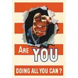 Buyenlarge 'Are YOU Doing All You Can?' by General Cable Corporation Vintage Advertisement in Orange | 42 H x 28 W x 1.5 D in | Wayfair