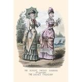 Buyenlarge Newest French Fashions 1884 by Warren - Print in Blue/Brown | 42 H x 28 W x 1.5 D in | Wayfair 0-587-31216-5C2842