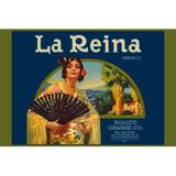 Buyenlarge 'La Reina' by Western Litho Co. Graphic Art Paper in Blue/Green/Yellow | 28 H x 42 W x 1.5 D in | Wayfair 0-587-23990-5C2842