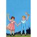 Buyenlarge 'Little Boy Blue & Bo Peep' by Queen Holden Painting Print in Blue/Pink/Yellow | 30 H x 20 W x 1.5 D in | Wayfair 0-587-27917-6C2030