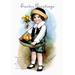 Buyenlarge W/ Greetings for Easter by Ellen H. Clapsaddle Painting Print in Blue/Brown/Green | 42 H x 28 W x 1.5 D in | Wayfair 0-587-10923-8C2842