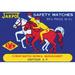 Buyenlarge 'Jakpot Safety Matches' Vintage Advertisement in Blue/Red/Yellow | 28 H x 42 W x 1.5 D in | Wayfair 0-587-26077-7C2842