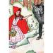 Buyenlarge 'Little Red Riding Hood Tells the Wolf of Her Trip' by Julia Letheld Hahn Painting Print in Black/Green/Red | Wayfair 0-587-27558-8C2842