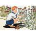 Buyenlarge 'Picking Flowers' by Julia Letheld Hahn Painting Print in Blue/Green/Orange | 30 H x 20 W x 1.5 D in | Wayfair 0-587-27465-4C2030