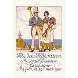 Buyenlarge 'Fête de la Fédération Musicale Genevoise Campagne - Meyrin' by Henry Claudius Forestier Vintage Advertisement in Indigo | Wayfair