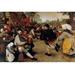 Buyenlarge Dance of The Peasants Detail by Pieter The Elder Brueghel - Print in Brown | 28 H x 42 W x 1.5 D in | Wayfair 0-587-61958-LC2842