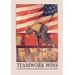 Buyenlarge 'Teamwork Wins: U.S. Shipping Board Emergency Corp.' by Hibberd Van Buren Kline Vintage Advertisement | 66 H x 44 W x 1.5 D in | Wayfair