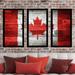 Picture Perfect International "Canada" 3 Piece Framed Graphic Art Set Plastic/Acrylic in Gray/Red | 25.5 H x 40.5 W x 1 D in | Wayfair