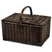 Arlmont & Co. Picnic Basket Wicker or Wood in Black/Brown | 16 H x 20 W x 13.5 D in | Wayfair FRPK1558 42688938