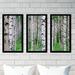 Picture Perfect International Birch Wood, Finland - 3 Piece Picture Frame Photograph Print Set on Acrylic Plastic/Acrylic in Gray/Green | Wayfair