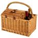 Arlmont & Co. Willow Picnic Basket Wicker or Wood in Red/Brown | 11.5 H x 17 W x 11.5 D in | Wayfair FRPK1520 42688855