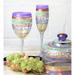 Golden Hill Studio Mosaic Garland 8.5 Champagne Flute Glass in Indigo | 8.5 H x 2.75 W in | Wayfair WC996002