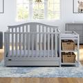 Graco Solano 4-in-1 Convertible Crib & Changer w/ Storage Wood in Gray/Yellow | 41.42 H x 72.44 W x 37 D in | Wayfair 04587-60F