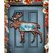 Designocracy Moose Scenic Woodsy River Landscape Wooden Door Hanger Wood in Brown | 24 H x 18 W x 0.25 D in | Wayfair 8198222H