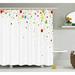 Harriet Bee Kirk Spots Like Confetti Single Shower Curtain Polyester in White | 70 H x 69 W in | Wayfair HBEE2297 39393610
