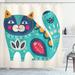 Harriet Bee Rohan Paisley India Style Cat Shower Curtain + Hooks Polyester | 84 H x 69 W in | Wayfair HBEE2336 39393723