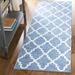 Blue/White 27 x 0.25 in Area Rug - Highland Dunes Eliana Geometric Handmade Flatweave Blue/Ivory Area Rug | 27 W x 0.25 D in | Wayfair