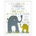 Harriet Bee Jerome I'll Love You Forever Elephant Family Paper Print in Blue | 20 H x 16 W in | Wayfair HBEE7968 42962864