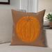 The Holiday Aisle® Lil' Pumpkin Holiday Print Outdoor Square Pillow Cover & Insert Polyester/Polyfill blend in Brown | 20 H x 20 W x 7 D in | Wayfair
