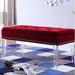 House of Hampton® Esmeyer Tufted Mid-Century Nailhead Trim Flip Top Storage Bench /Upholstered in Red/Brown | 18 H x 39 W x 14.5 D in | Wayfair