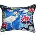 Betsy Drake Interiors Heron & Waterlilies Indoor/Outdoor Lumbar Pillow Polyester/Polyfill blend | 11 H x 14 W x 5 D in | Wayfair SN551