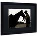 Trademark Fine Art 'Montana Horse Rancher Shadow' Framed Photographic Print on Canvas Canvas, Wood in Black/White | 16 H x 20 W x 0.5 D in | Wayfair