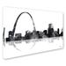 Trademark Fine Art 'Gateway Arch St Louis MO Skyline BG-1' Graphic Art Print on Wrapped Canvas Metal in Black/White | 22 H x 32 W in | Wayfair