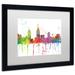 Trademark Fine Art 'San Diego California Skyline ' Matted Framed Graphic Art Canvas, Wood | 11 H x 14 W x 0.5 D in | Wayfair MW0256-B1114MF