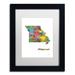 Trademark Fine Art 'Missouri State Map-1' Matted Framed Graphic Art Canvas, Wood | 20 H x 16 W x 0.5 D in | Wayfair MW0295-B1620MF