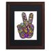 Trademark Fine Art 'Psychedelic Mehndi Peace Sign' Framed Graphic Art on Canvas Canvas, Wood | 20 H x 16 W x 0.75 D in | Wayfair ALI3398-W1620BMF