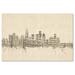 Trademark Fine Art 'Los Angeles Skyline Sheet Music' Graphic Art on Wrapped Canvas Metal | 22 H x 32 W x 2 D in | Wayfair MT0820-C2232GG