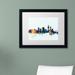 Trademark Fine Art 'Corpus Christie Skyline Blue' Framed Graphic Art Canvas | 16 H x 20 W x 0.5 D in | Wayfair MT1140-B1620MF