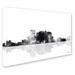 Trademark Fine Art 'El Paso Mexico Skyline BG-1' Graphic Art Print on Wrapped Canvas in Black/White | 12 H x 19 W x 2 D in | Wayfair MW0132-C1219GG