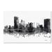 Trademark Fine Art 'Toledo Ohio Skyline BG-1' Graphic Art on Wrapped Canvas Metal in Black/White | 22 H x 32 W in | Wayfair MW0176-C2232GG