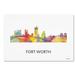 Trademark Fine Art 'Fort Worth Texas Skyline WB-1' Graphic Art Print on Wrapped Canvas Metal | 22 H x 32 W x 2 D in | Wayfair MW0370-C2232GG