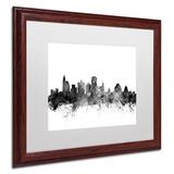 Trademark Fine Art Jackson MS Skyline B&W by Michael Tompsett - Picture Frame Print | 18.75 H x 22.75 W x 0.5 D in | Wayfair MT1091-W1620MF