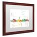 Trademark Fine Art 'Las Vegas Nevada Skyline' Matted Framed Graphic Art Canvas, Wood | 11 H x 14 W x 0.5 D in | Wayfair MW0221-W1114MF