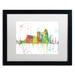 Trademark Fine Art 'Tucson Arizona Skyline ' Matted Framed Graphic Art Canvas, Wood | 16 H x 20 W x 0.5 D in | Wayfair MW0267-B1620MF