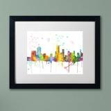 Trademark Fine Art 'Newark New Jersey Skyline ' Matted Framed Graphic Art Canvas, Wood | 11 H x 14 W x 0.5 D in | Wayfair MW0239-B1114MF