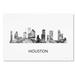 Trademark Fine Art 'Houston Texas Skyline WB-BW' Graphic Art on Wrapped Canvas Metal | 22 H x 32 W x 2 D in | Wayfair MW0443-C2232GG