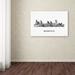 Trademark Fine Art "Memphis Tennessee Skyline WB-BW" by Marlene Watson Graphic Art on Wrapped Canvas in Black/White | 12 H x 19 W x 2 D in | Wayfair