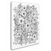Trademark Fine Art 'Flower Design 1' KCDoodleArt Graphic Art on Wrapped Canvas in Black/White | 24 H x 18 W x 2 D in | Wayfair ALI3589-C1824GG
