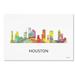 Trademark Fine Art 'Houston Texas Skyline WB-1' Graphic Art on Wrapped Canvas Canvas | 16 H x 24 W x 2 D in | Wayfair MW0374-C1624GG