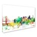 Trademark Fine Art 'San Francisco California Skyline SP' Graphic Art Print on Wrapped Canvas in White | 30 H x 47 W x 2 D in | Wayfair