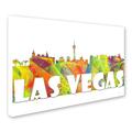 Trademark Fine Art "Las Vegas Nevada Skyline Mclr-2" by Marlene Watson Graphic Art on Canvas in White | 30 H x 47 W x 2 D in | Wayfair