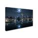 Trademark Fine Art 'Frankfurt At Full Moon' Photographic Print on Wrapped Canvas Metal | 22 H x 32 W x 2 D in | Wayfair 1X03663-C2232GG