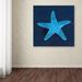 Trademark Fine Art 'Cyanotype Sea III' Graphic Art Print on Wrapped Canvas in Black | 35 H x 35 W x 2 D in | Wayfair WAP01225-C3535GG