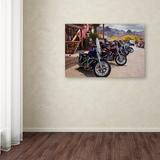 Trademark Fine Art 'Rt 66 Fun Run Oatman Motorcycles' Photographic Print on Wrapped Canvas Canvas | 16 H x 24 W x 2 D in | Wayfair ALI17893-C1624GG