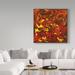Trademark Fine Art 'Liquid Industrial Orange Red' Acrylic Painting Print on Wrapped Canvas in Brown/Red/Yellow | 24 H x 24 W x 2 D in | Wayfair