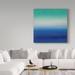 Trademark Fine Art 'Sunsets Blue White' Acrylic Painting Print on Wrapped Canvas in Blue/Green | 24 H x 24 W x 2 D in | Wayfair ALI22747-C2424GG